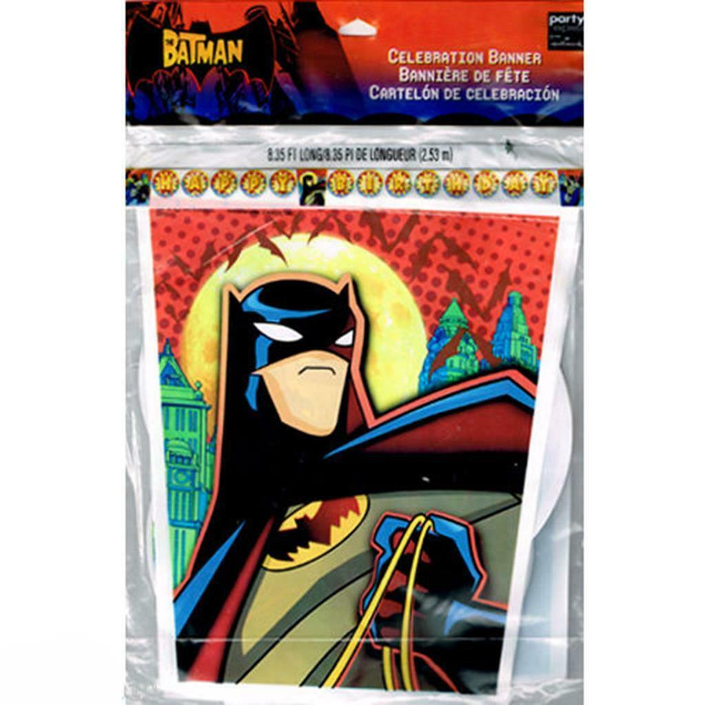 Batman Begins Happy Birthday Banner Jointed Plastic Hanging Party Decora... - $3.99