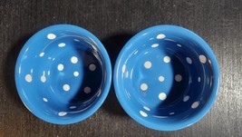 TEMP-TATIONS POLKA DOT BLUE ROUND MINI BAKING DISHES SET OF 2 OVENWARE B... - $11.65