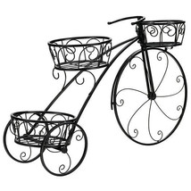 Tricycle Plant Stand Flower Pot Cart Holder in Parisian Style - Color: B... - $106.11