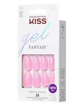 KISS Gel Fantasy Press-On Nails, ‘Waffles’, Pink, Medium Oval, 31 Ct. - £10.37 GBP