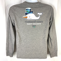 Vineyard Vines Happy Holidays 2016 Xmas Whale Kids Long Sleeve T-Shirt Large 16 - $19.22