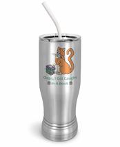 PixiDoodle Orange Cat Bookworm Librarian Insulated Coffee Mug Tumbler with Spill - £26.41 GBP+