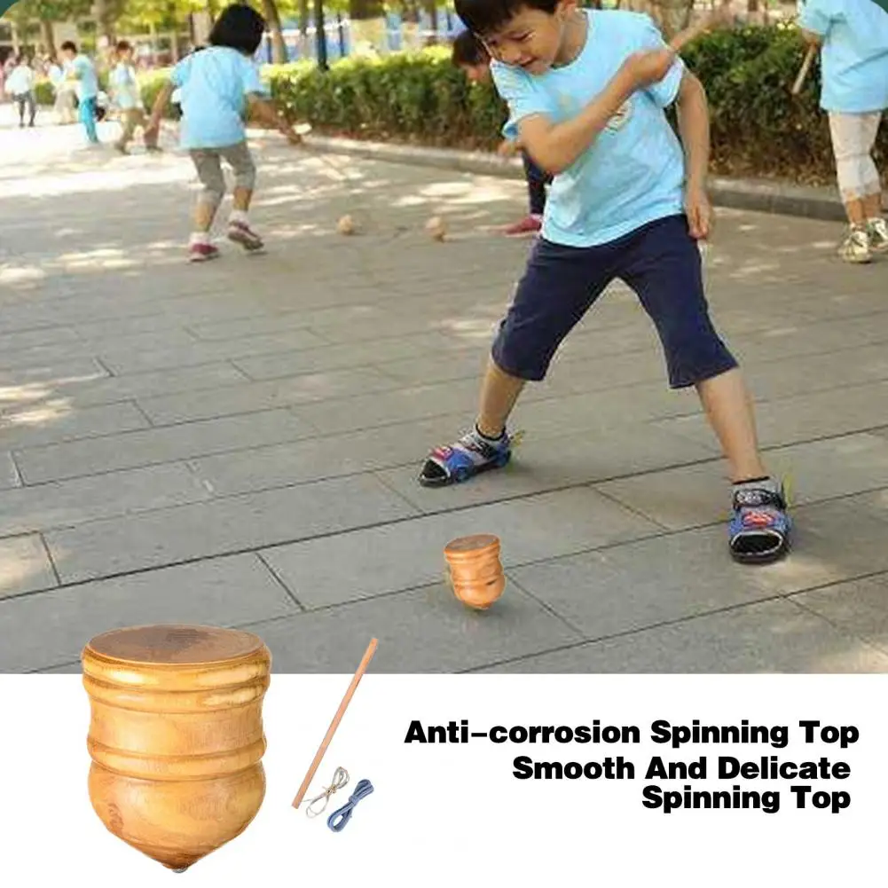 Spinning Top Toy Spinning Top with Whip Rope Wooden Spinning Top Toy with Whip - £9.22 GBP+