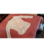 Henley Blouse Womens Loose Boho Hippie Long Sleeve, Beige, Size Small IW... - $136.89 MXN