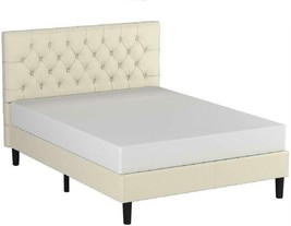 Zinus Misty Upholstered Platform Bed Frame / Mattress Foundation / Wood, Queen - £273.64 GBP