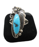 Angela Lee Turquoise Ring Navajo Sterling Silver 4.84g Size 8 Southweste... - $89.09