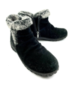Black Faux Fur Suede Zip Ankle Boots Women’s US Size 7 Khombu  - £14.41 GBP