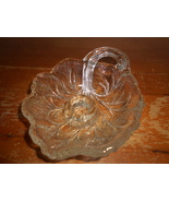 Indiana Glass Pebble Leaf Pattern W/ Handle Candle Holder - $12.99