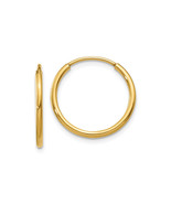Finest Gold 1.25 x 16 mm 14K Yellow Gold Endless Hoop Earring, Pair - €75,06 EUR