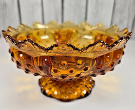 Fenton Hobnail Vintage Glass 6&quot; Candle Bowl Colonial Amber - $29.70