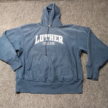 Vintage Champion Luther College Reverse Weave Hoodie Sweatshirt Adult Large - £73.48 GBP