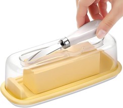 Fourmor Airtight Plastic Butter Dish with Lid and Knife Keep Butter Fresh - $15.59