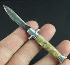 RARE! vintage MINIATURE fixed blade knife PEARL 1950&#39;s 3 5/8&quot; USA - £18.37 GBP