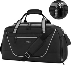 Gym Bag for Women Men Duffle Bag with Lock Travel Bag with Shoe Compartment and  - £32.15 GBP