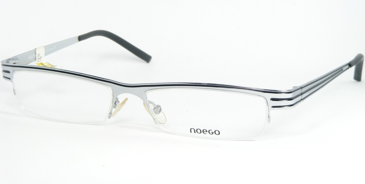 Noego metys 6 C58 SILVER /BLACK EYEGLASSES GLASSES FRAME 51-18-129mm France - $79.20