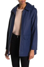 Kate Spade New York Hooded Zip Front Raincoat Jacket Windbreaker Navy XL - £89.58 GBP
