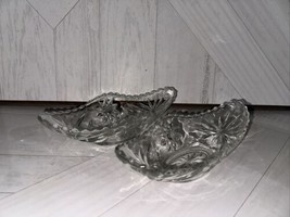 Vintage Anchor Hawking Clear Banana Boat Dish Star Burst Pair 2 - $14.03