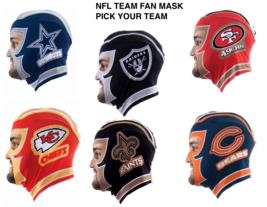 NFL Team Fan Mask Wrestling Pick Your Team Fast Shipping - £12.55 GBP