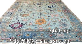 Blue Colorful Modern Hand Knotted High Quality Wool Oushak Turkish Ushak Style - $275.78+