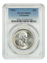 1936 50C Cincinnati PCGS MS65 - $585.64