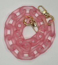 Frosted acrylic pink chunky chain link strap, gold hardware - $21.13