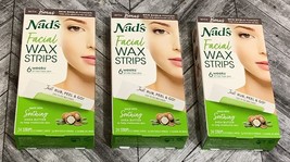 3 Nads Facial Wax Strips Hypoallergenic All Skin Types Facial Hair Remov... - $21.15