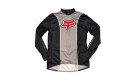 FOX Racing Jersey Womens XL Black/Grey Zip Up Long Sleeve Vintage Made in USA - £24.84 GBP