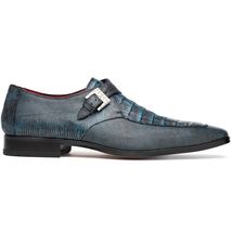 Toluca genuine crocodile and lizard dress monk strap Rustic Blue image 2