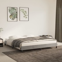 Bed Frame Light Grey Velvet, Plywood, Engineered Wood King Sturdy - $345.45 CAD