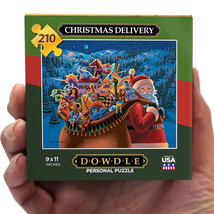 Christmas Delivery Santa 210Pc Mini Personal Jigsaw Puzzle 9x11&quot; Dowdle Folk Art - £15.59 GBP