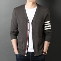 Top Grade New Spring Winter  Fashion  Men Cardigan Sweater Black Korean Casual C - £85.75 GBP