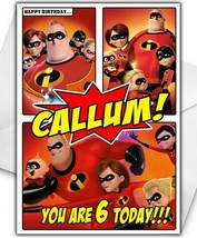 THE INCREDIBLES Personalised Birthday Card - Large A5 - Disney Birthday ... - £3.20 GBP