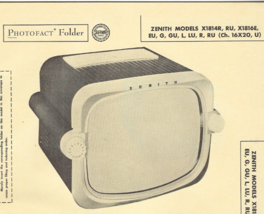 1956 ZENITH X1814R TELEVISION Tv Photofact MANUAL X1816E X1814RU X1816EU... - $9.89