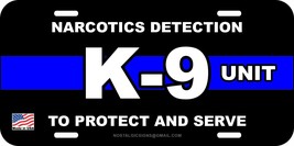 K9 K-9 Unit Dog Police Narcotics Detection Aluminum Metal License Plate Tag - £10.27 GBP+