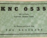 Vintage CB Ham radio Amateur Card KNC 0535 Eastside Oregon QSL  - $4.94