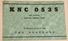 Vintage CB Ham radio Amateur Card KNC 0535 Eastside Oregon QSL  - £3.93 GBP