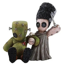 Frankenstein &amp; Bride of Frankenstein Pinheads Mad Stitch Love Voodoo Statue - $28.49