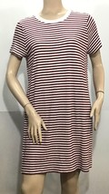 Ann Taylor LOFT Outlet Lounge Burgundy Striped Linen Blend Dress (Size L) - £11.78 GBP