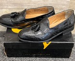 Stacy Adams Mens Genuine Snakeskin Leather Black Shoes Loafers w/ Box Sz... - $33.85