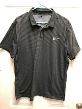 Mens Nike Golf Shirt Modern Fit, Dri-Fit, Black Striped, XL - £15.56 GBP