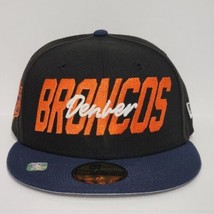 New Era 59Fifty NFL Denver Broncos On Field Hat Size 7 Fitted Cap Black Blue NWT - £27.86 GBP
