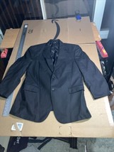 Jos A Bank Blazer Mens 44R Sport Coat Suit Jacket Wool Black Striped - £19.32 GBP