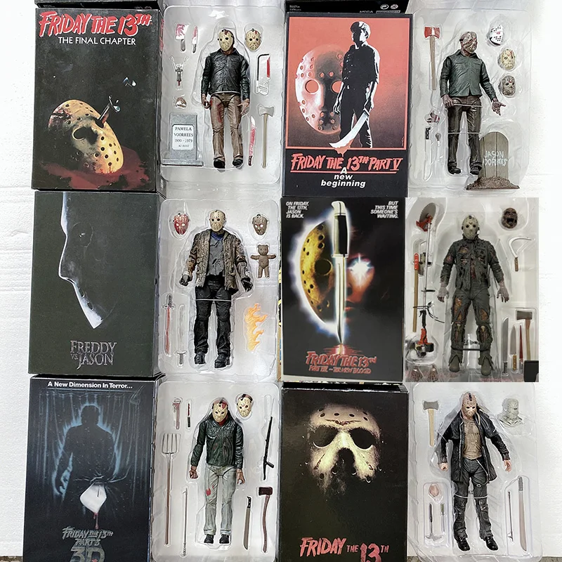 NECA Freddy VS Jason Action Figure Voorhees Roy Burns Toy Horror Doll Bookshelf - £29.74 GBP+