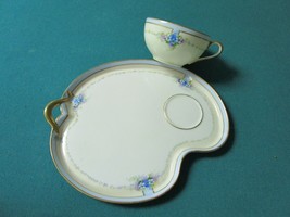 Snack Tray And Cup - Noritake Japan Blue Border [88C] - £58.38 GBP