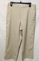 Alfred Dunner Womens Sz 14 Tan Beige Pants Part Elastic Waist  - $12.87