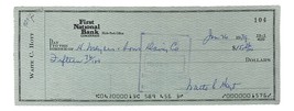Waite Hoyt New York Yankees Signed  Bank Check #104 BAS - £53.63 GBP
