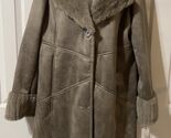 Via Spiga Woman's Notch Collar Coat Beige,Faux Suede and  Faux Fur SZ XL... - $154.04