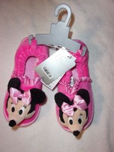 Disney Store Minnie Mouse Soft Pink Plush Slippers Girls Size 11/12 NEW W/T - $12.99