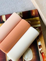 Minimalist Ribbed Pillar Candles Handcrafted Organic Soy Wax Available in - $30.77+