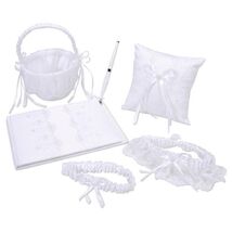Victoria Lynn Deluxe White and Pearl Accent Wedding Bridal Guest Book 5 ... - $69.98